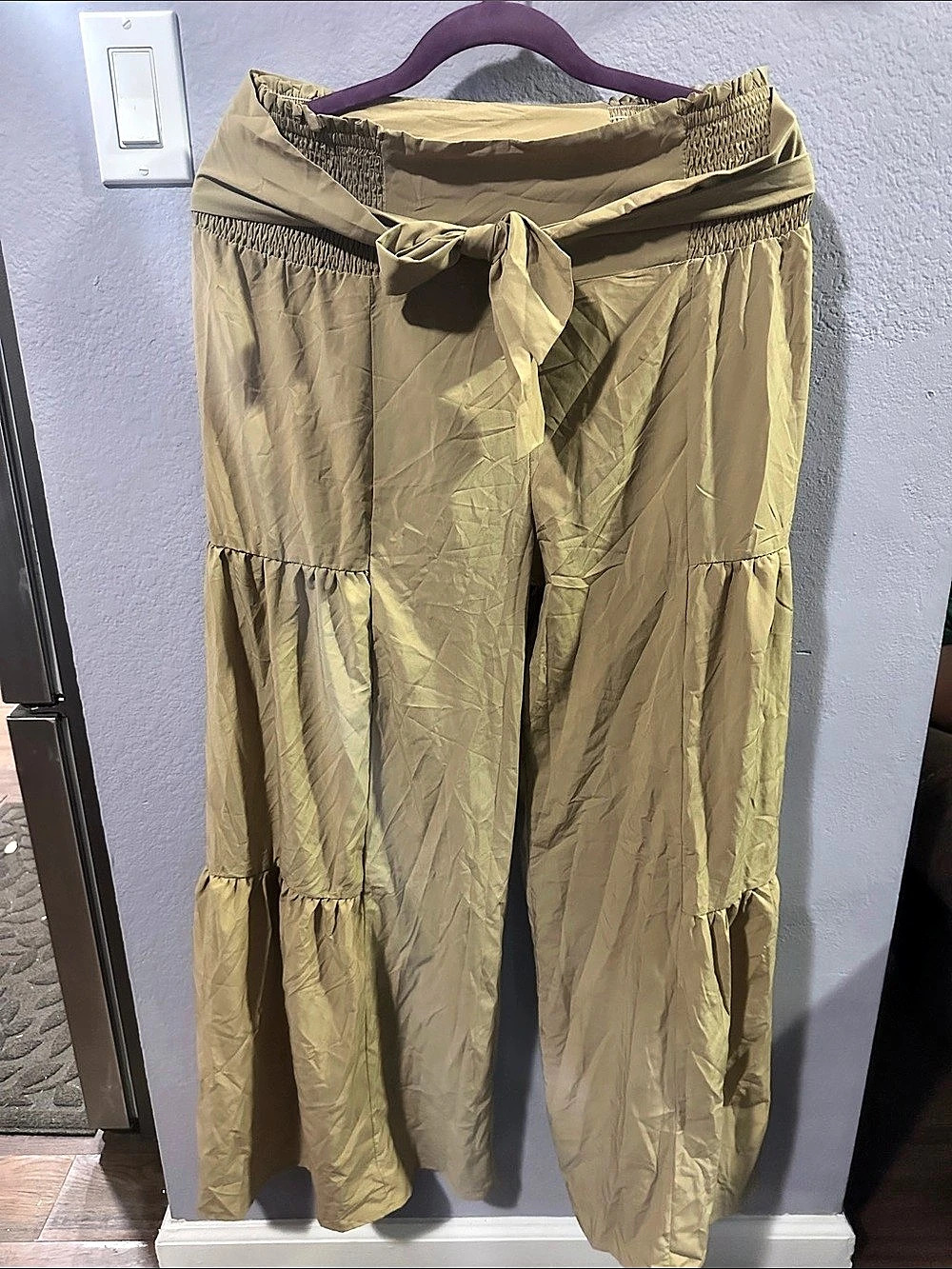 Halara Breezeful High Waisted Shirred Tie Front & Back Wide Leg Flowy Quick Dry
